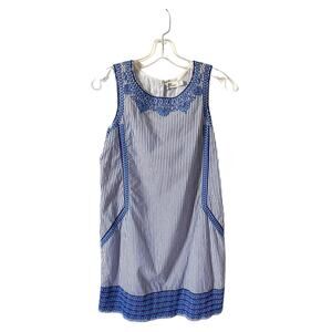 Vineyard Vines Striped Embroidered Sheath Mini Dress Royal Blue Size 2